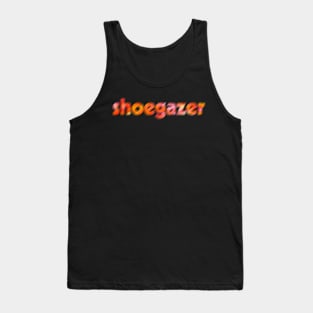 Shoegazer - Blurry Text in Orange Tank Top